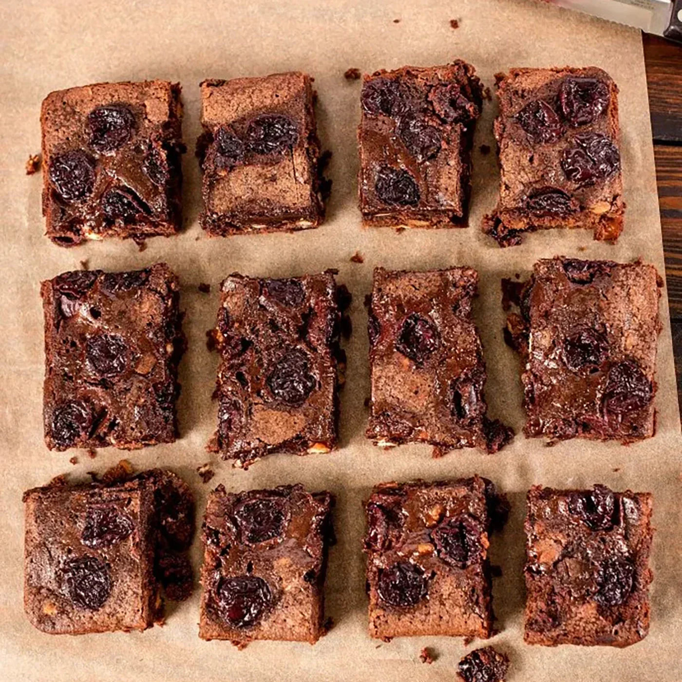 Double Chocolate Cherry Walnut Brownies