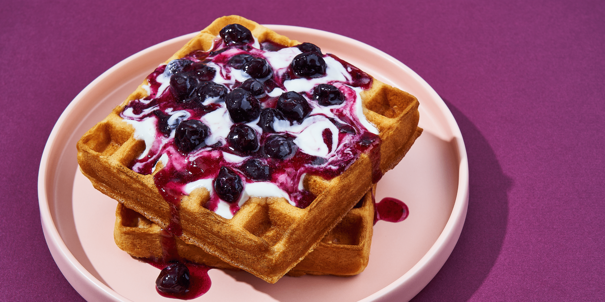 Blueberry compote on a waffle