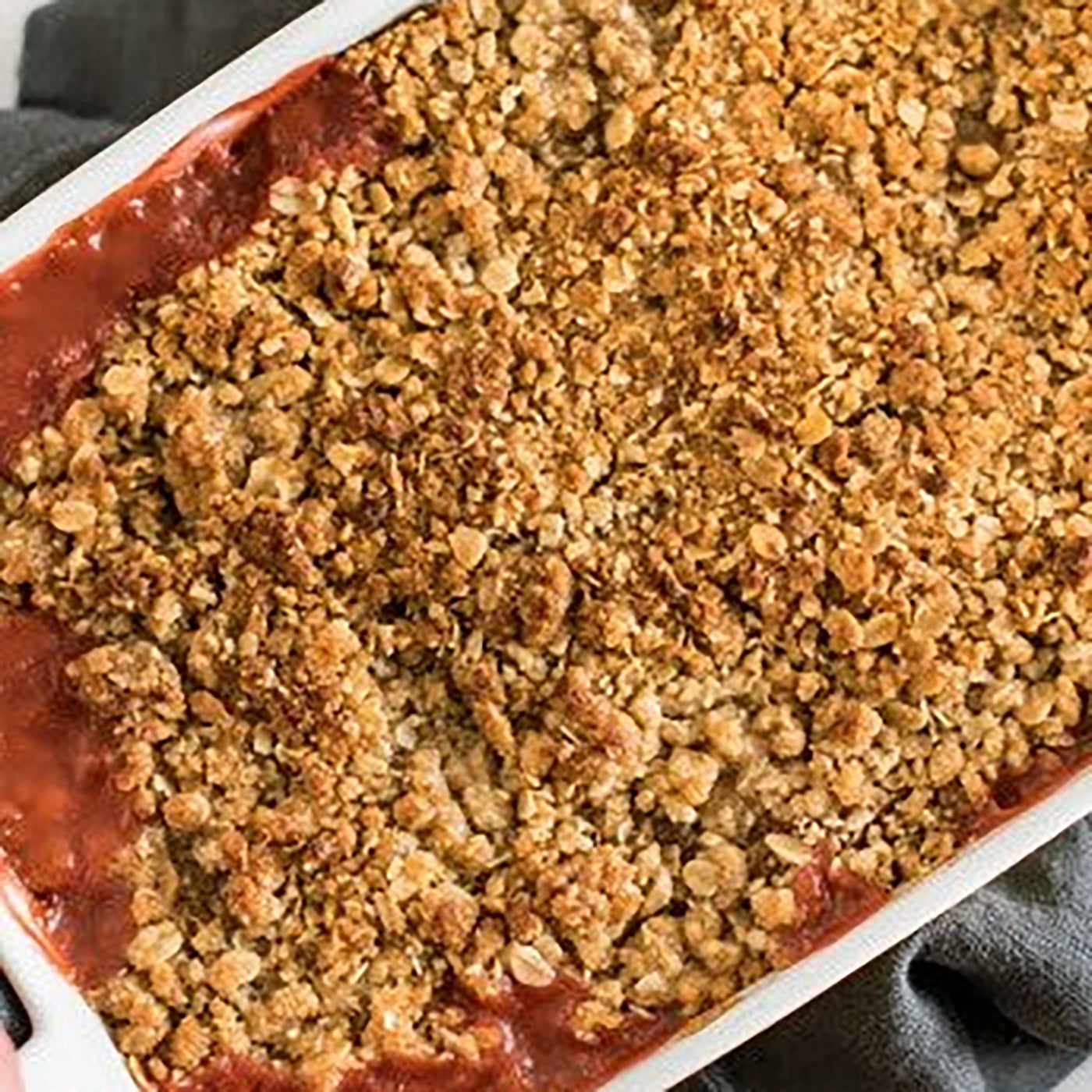 Old-Fashioned Rhubarb-Strawberry Crisp-Oregon Fruit Company