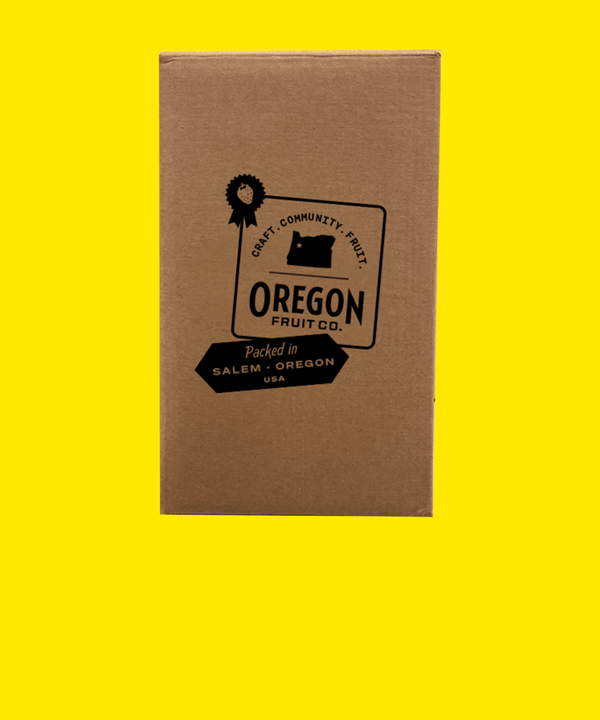 a brown box with black text on it